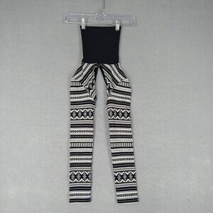 Rectangle Blanc Chaps Leggings Womens XS Black White Fair Isle Rave Festival